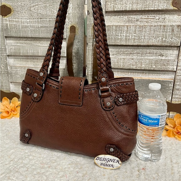 Authentic BRIGHTON Brown Leather Shoulder Bag VGC! - Picture 5 of 12